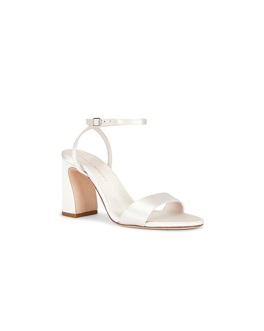Loeffler Randall White Malia Curved Heel Simple Sandal