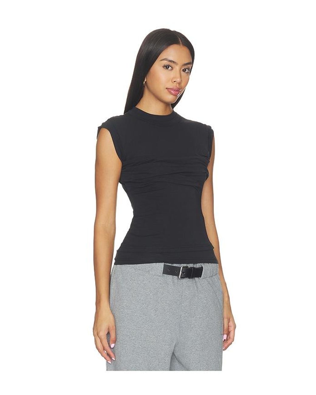 Alexander Wang Blue Twisted Bust Layered Tank