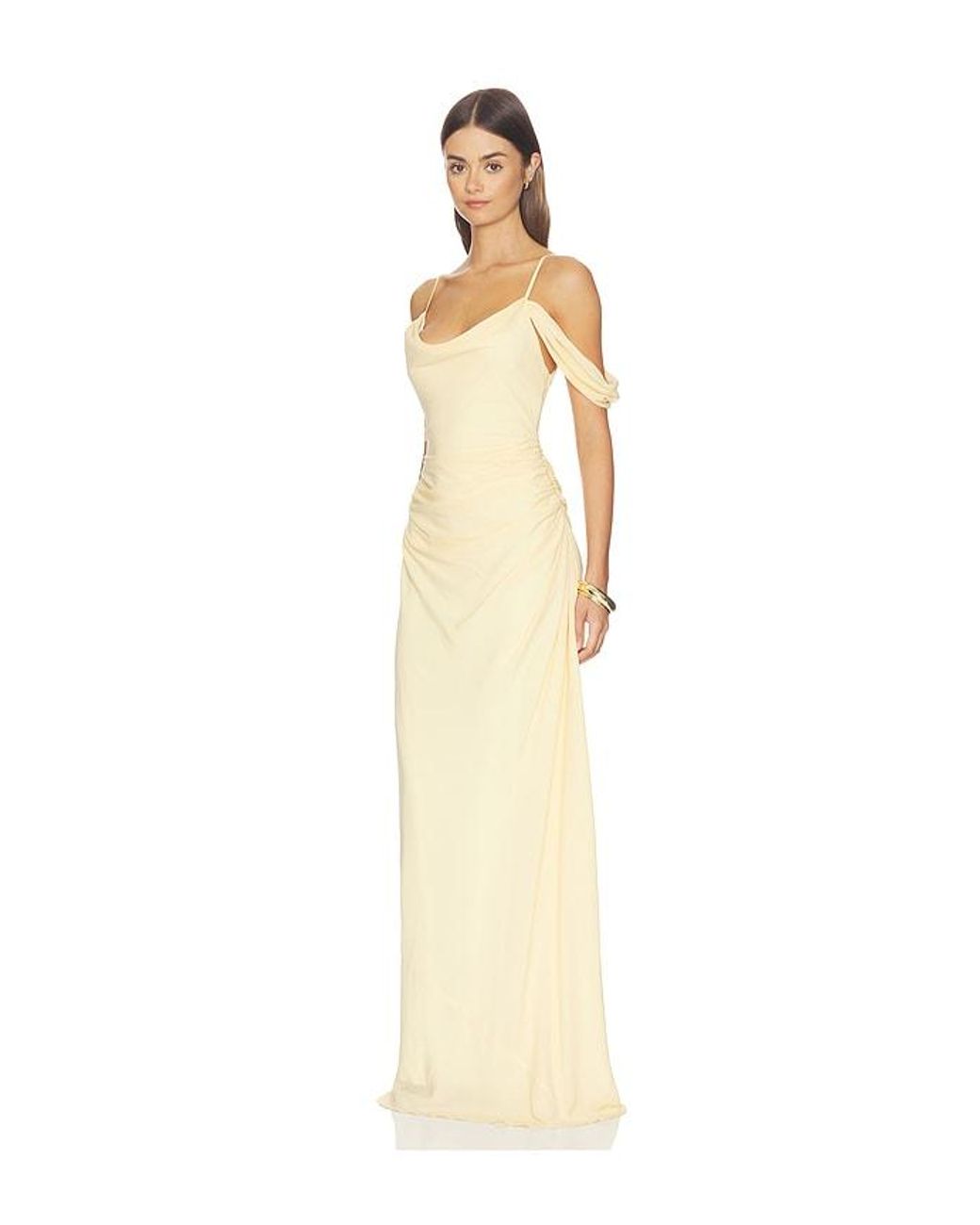 With Harper Lu Natural Draped Gown