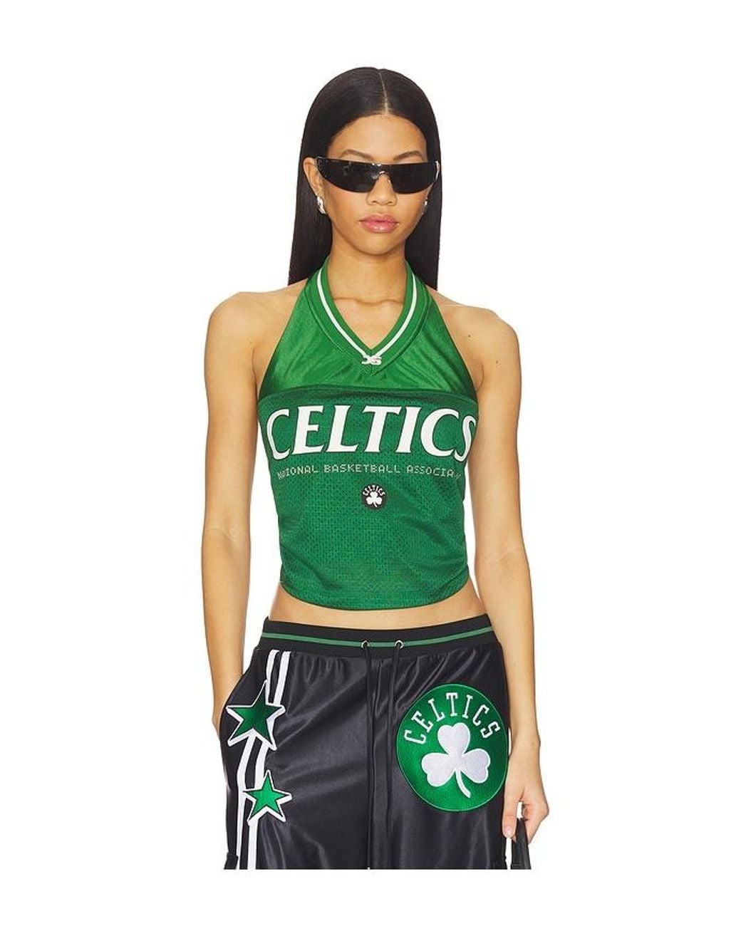 OFF SEASON Green Jersey Halter Top