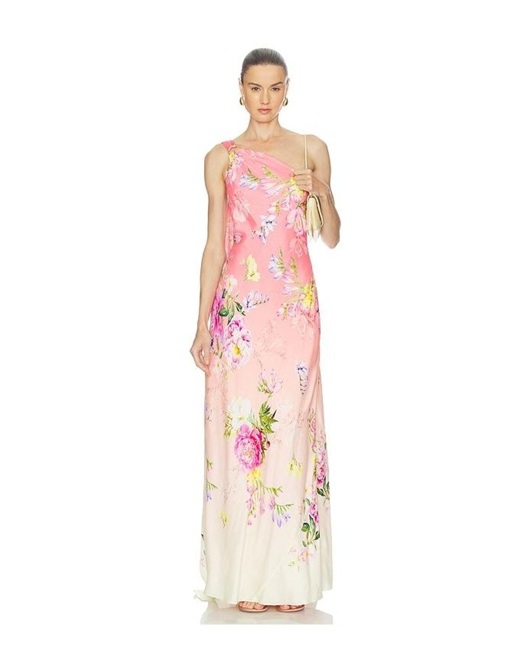 Hemant & Nandita Multicolor One Shoulder Sash Dress