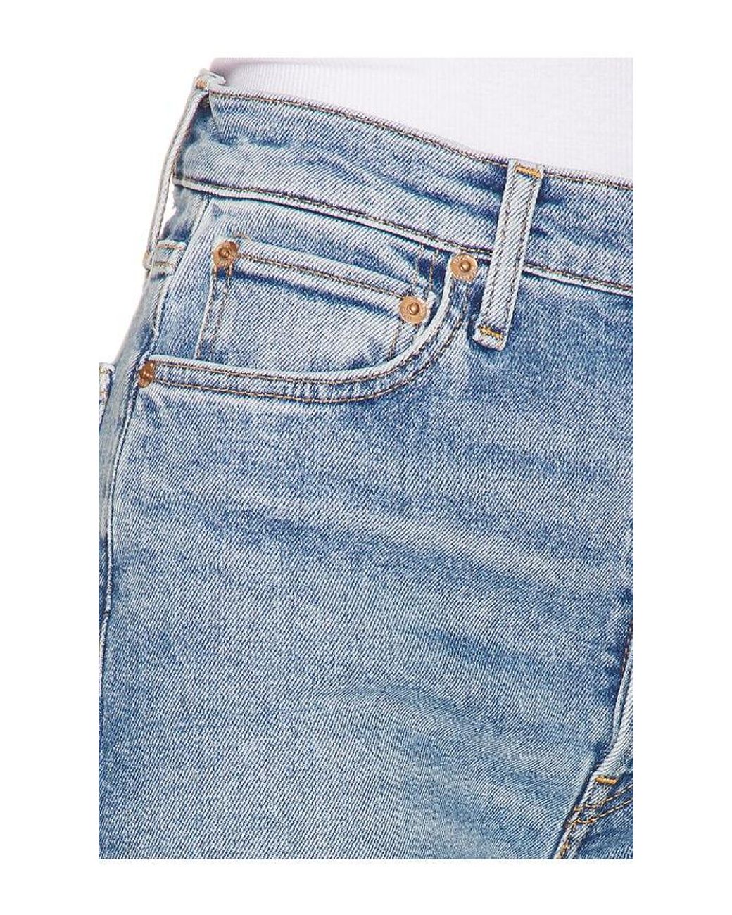 Re/done Blue 70S Ultra High Rise Wide Leg Jeans