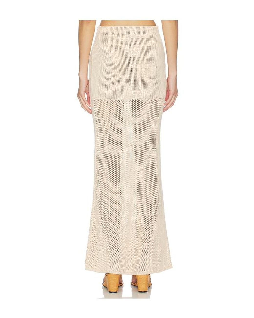 Lovers + Friends White Emmalee Pointelle Maxi Skirt