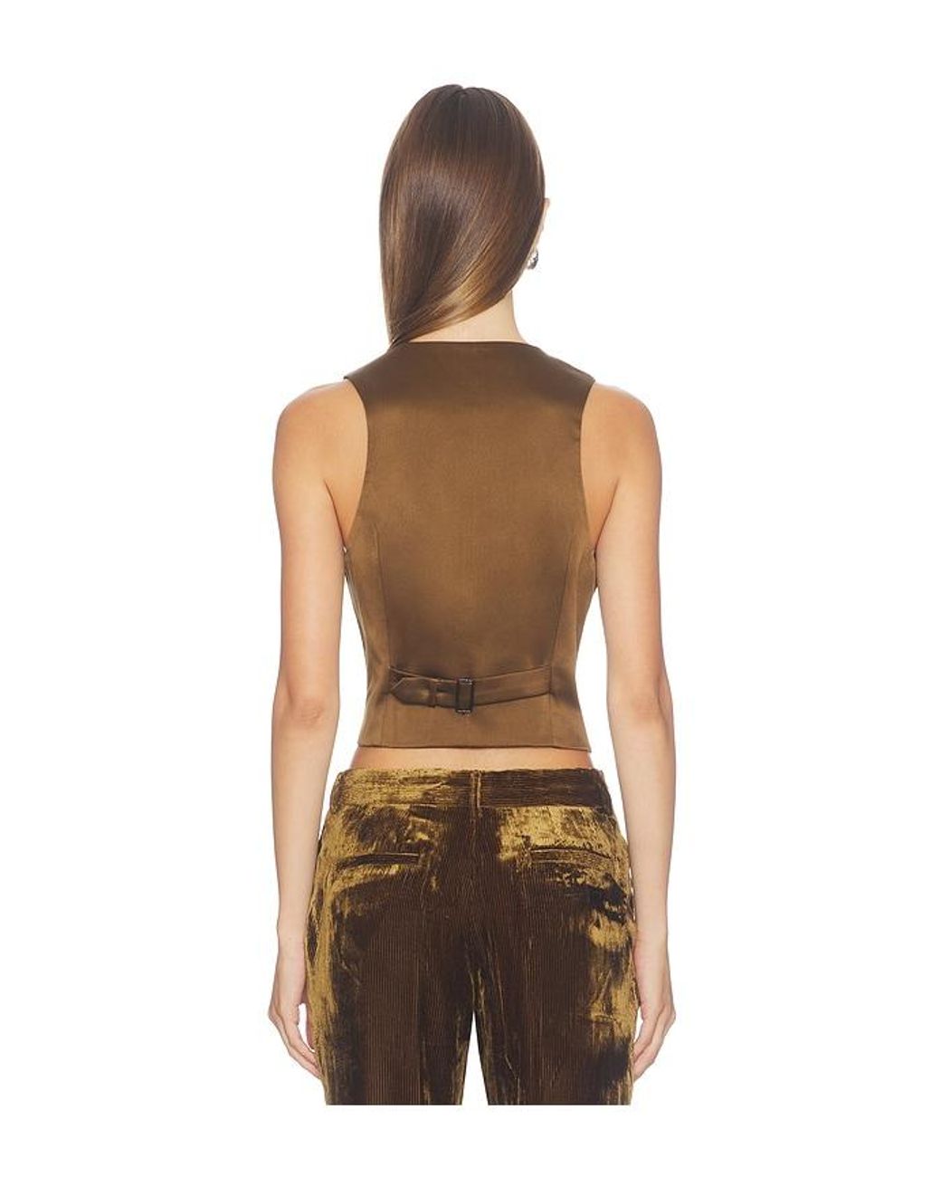 Courtney Zheng Multicolor Silk Velvet Corduroy Vest