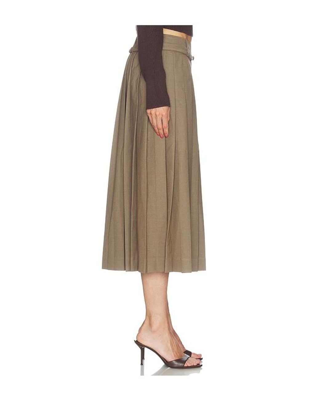Camila Coelho Natural Kenna Midi Skirt