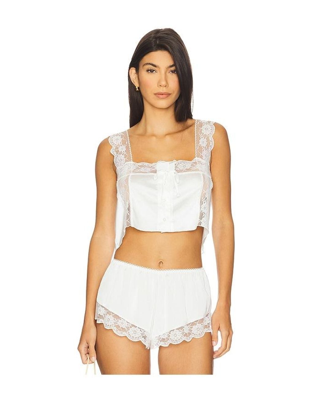 KAT THE LABEL White Cindy Camisole