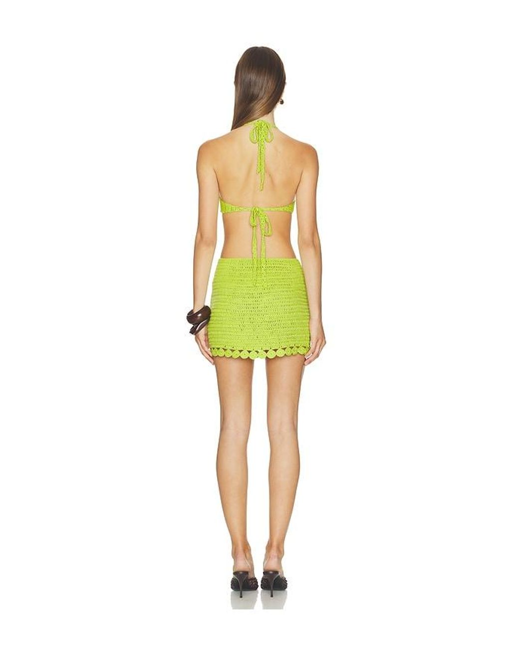 MORE TO COME Yellow Camden Crochet Mini Skirt Set