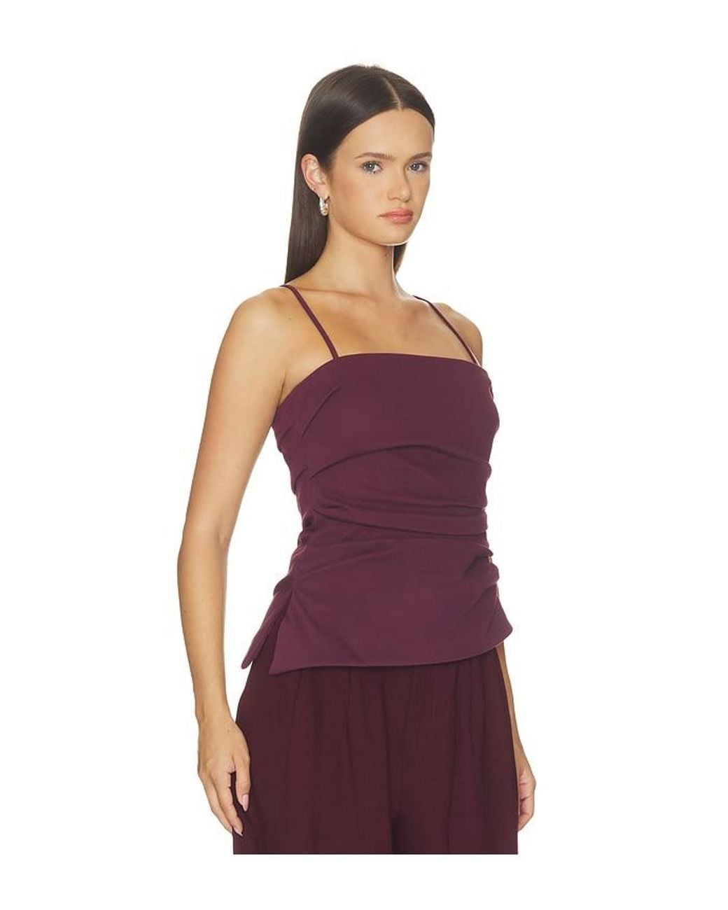 Jonathan Simkhai Purple Emerson Ruched Bustier Top