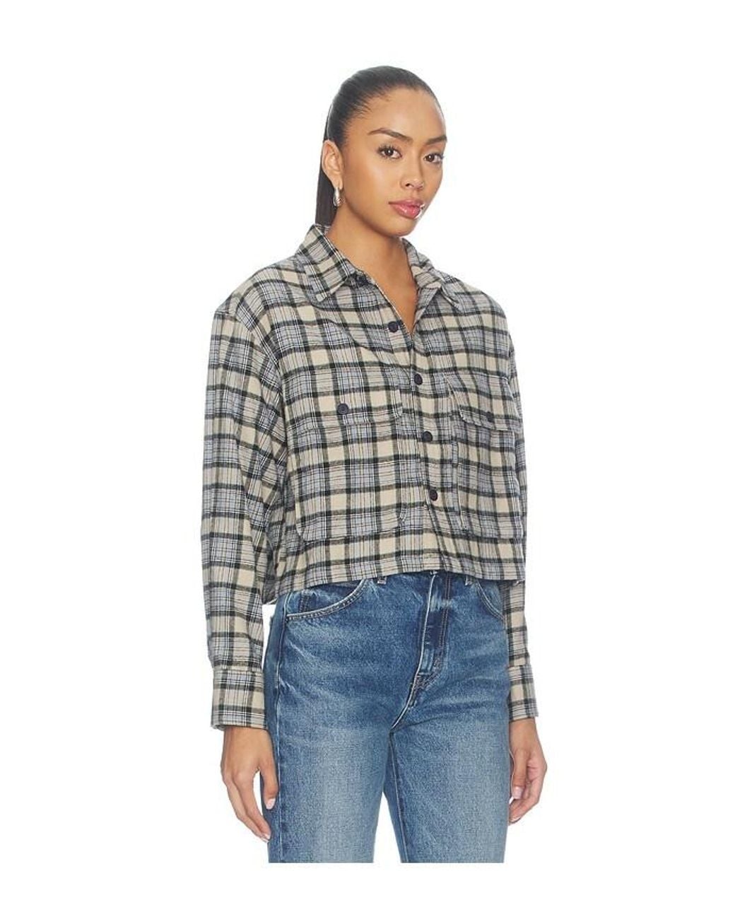 GOOD AMERICAN Blue The Patch Pocket Shirt