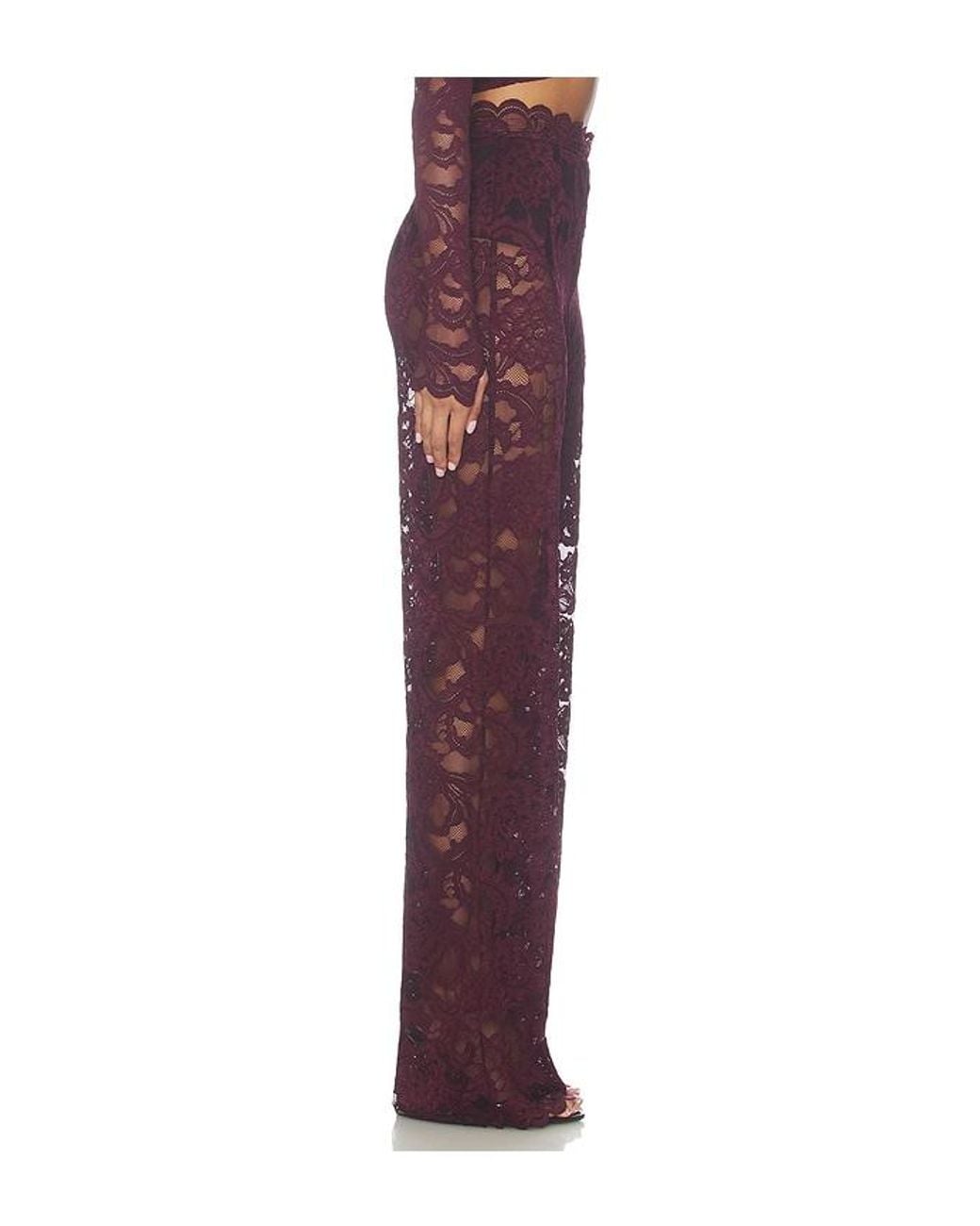 Nookie Red Delphine Lace Pants