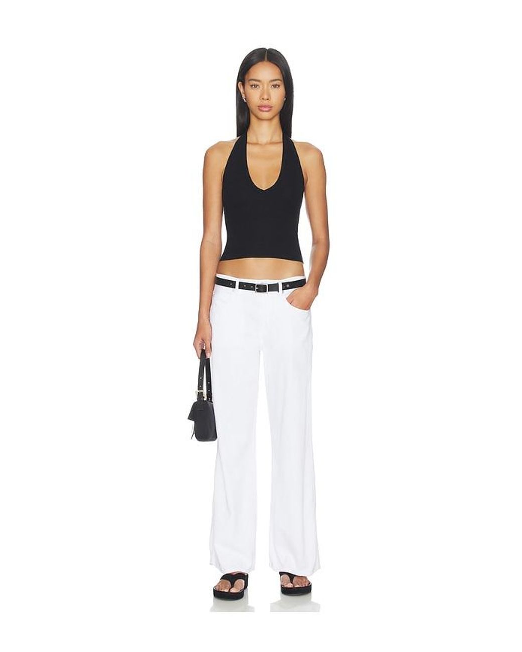 Amo Denim White Regina Wide Leg Jeans