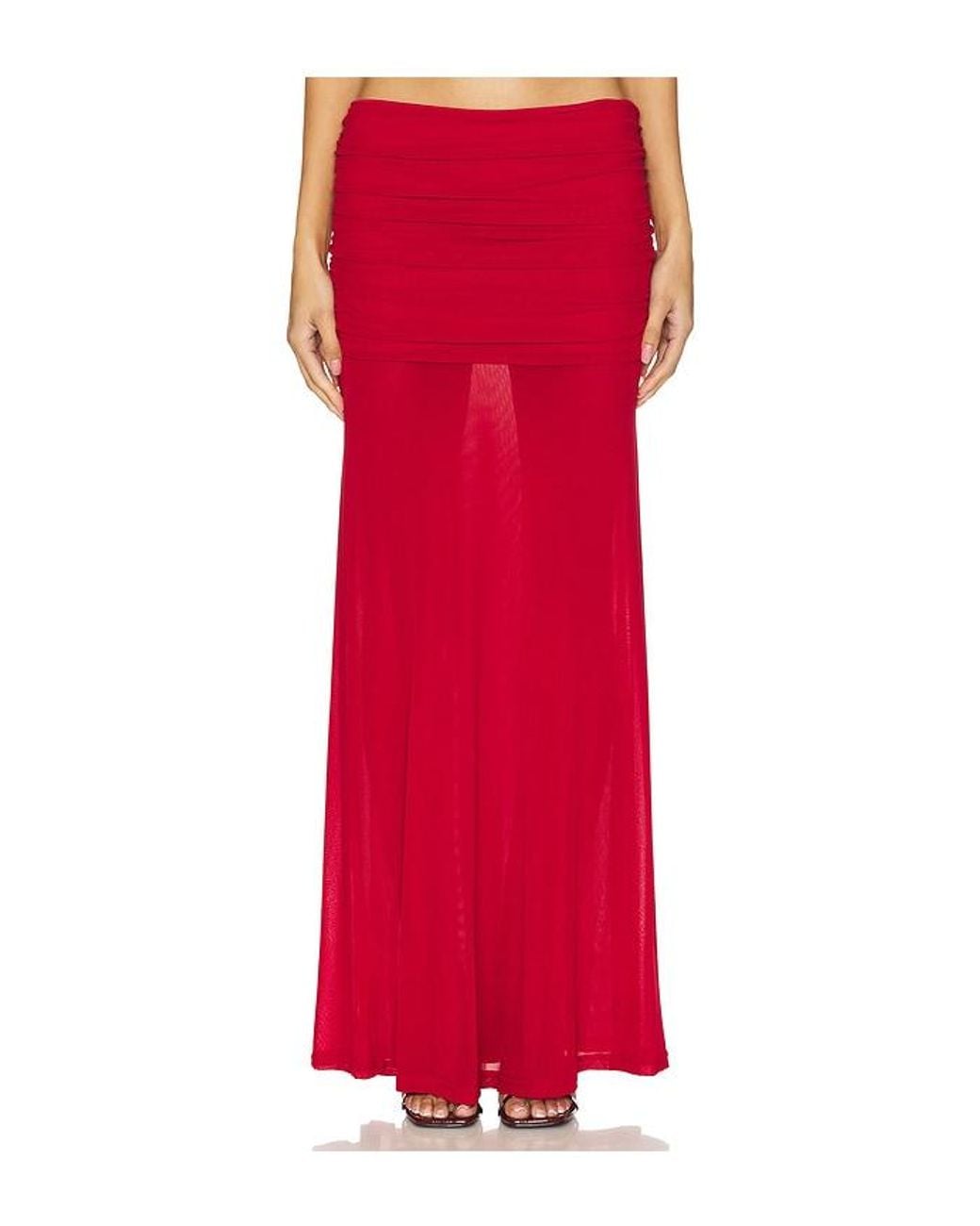 Runaway the Label Red Meila Maxi Skirt