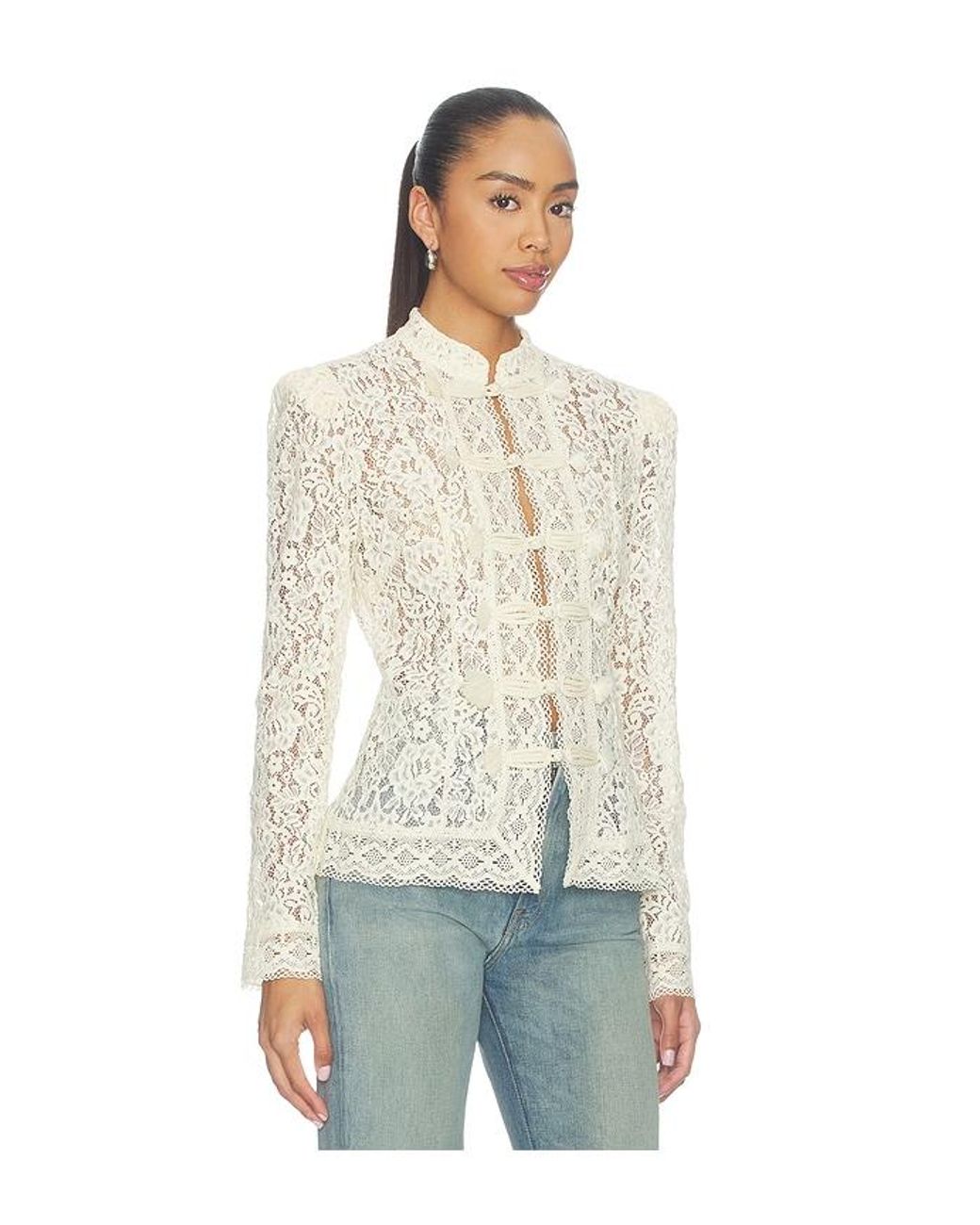 Steve Madden Natural Lace Aberdeen Top