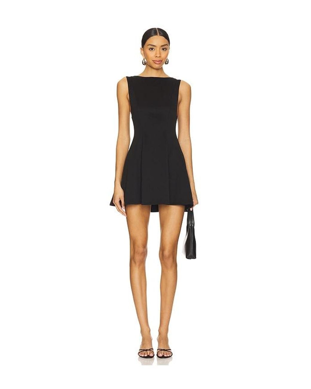 ALL THE WAYS Black Sonya Flare Mini Dress