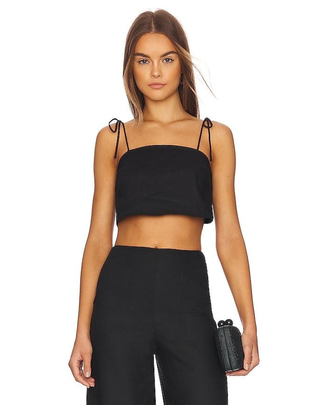 SNDY'S Black Tie Linen Top