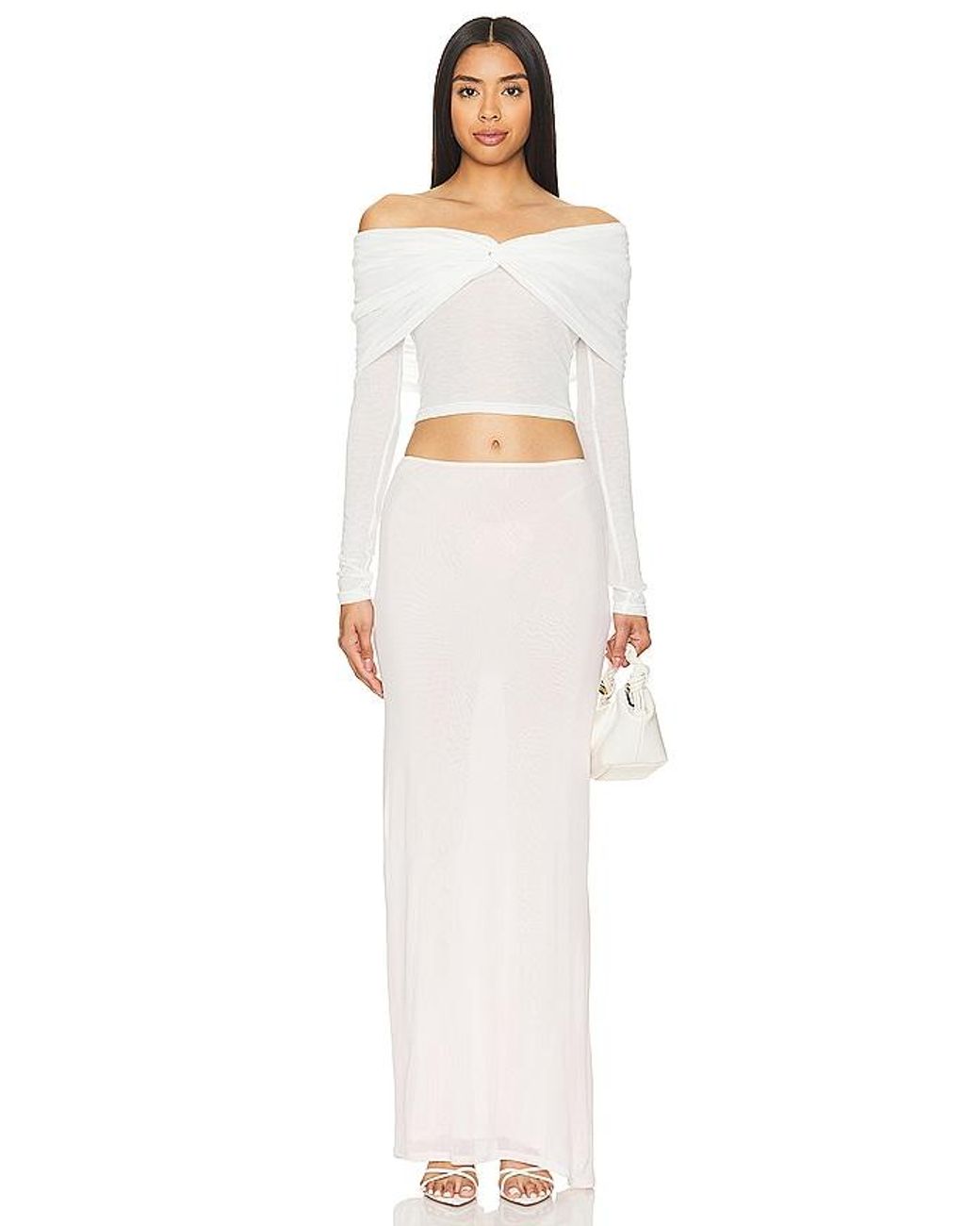 SNDY'S White Madrid Off Shoulder Top