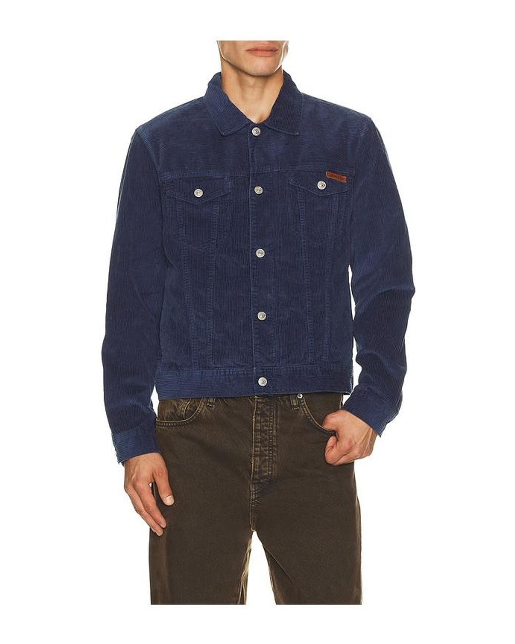 Calvin Klein Blue Washed Corduroy Trucker Jacket for men