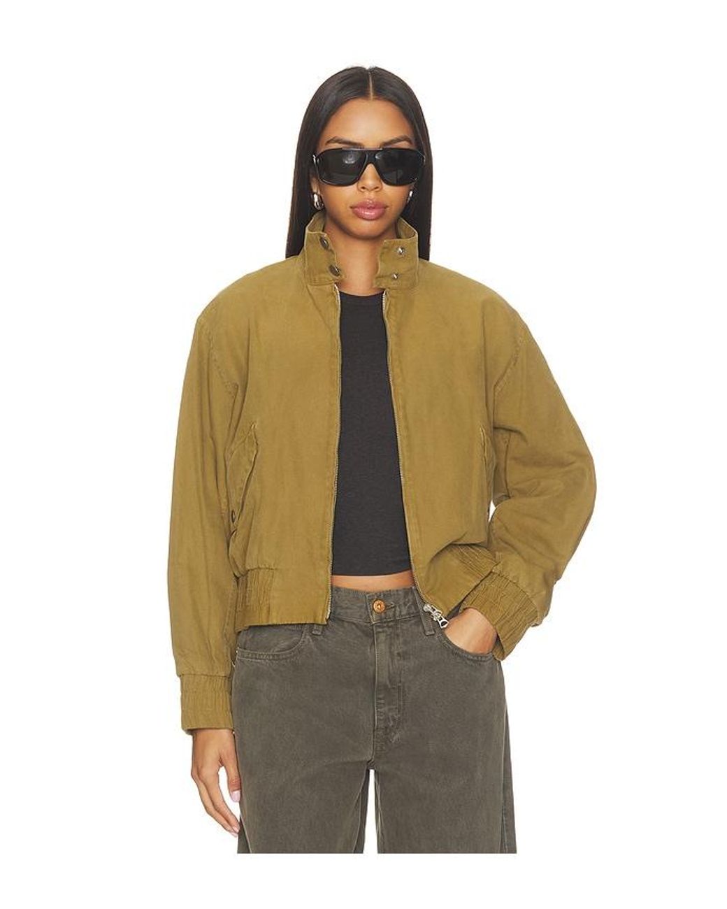 Rag & Bone Green Eliza Canvas Bomber Jacket