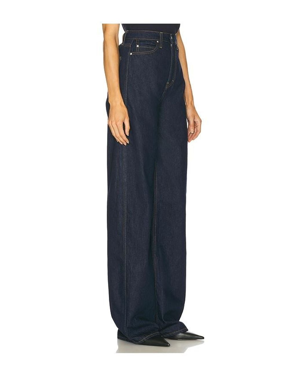 GRLFRND Blue Austen High Rise Curve