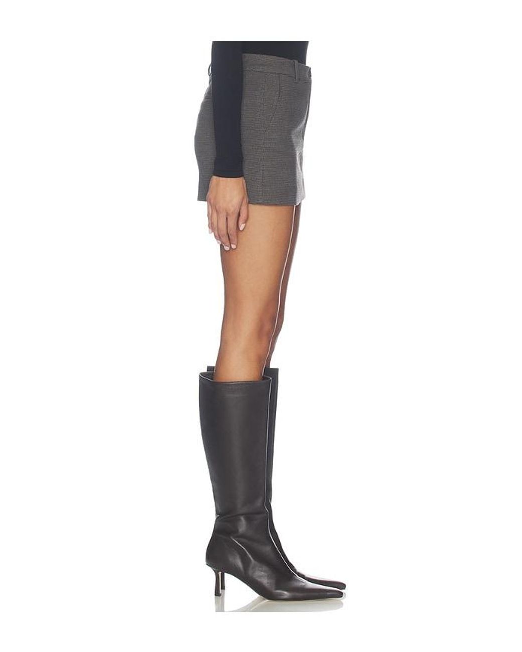 GOOD AMERICAN Gray The Trouser Mini Skirt
