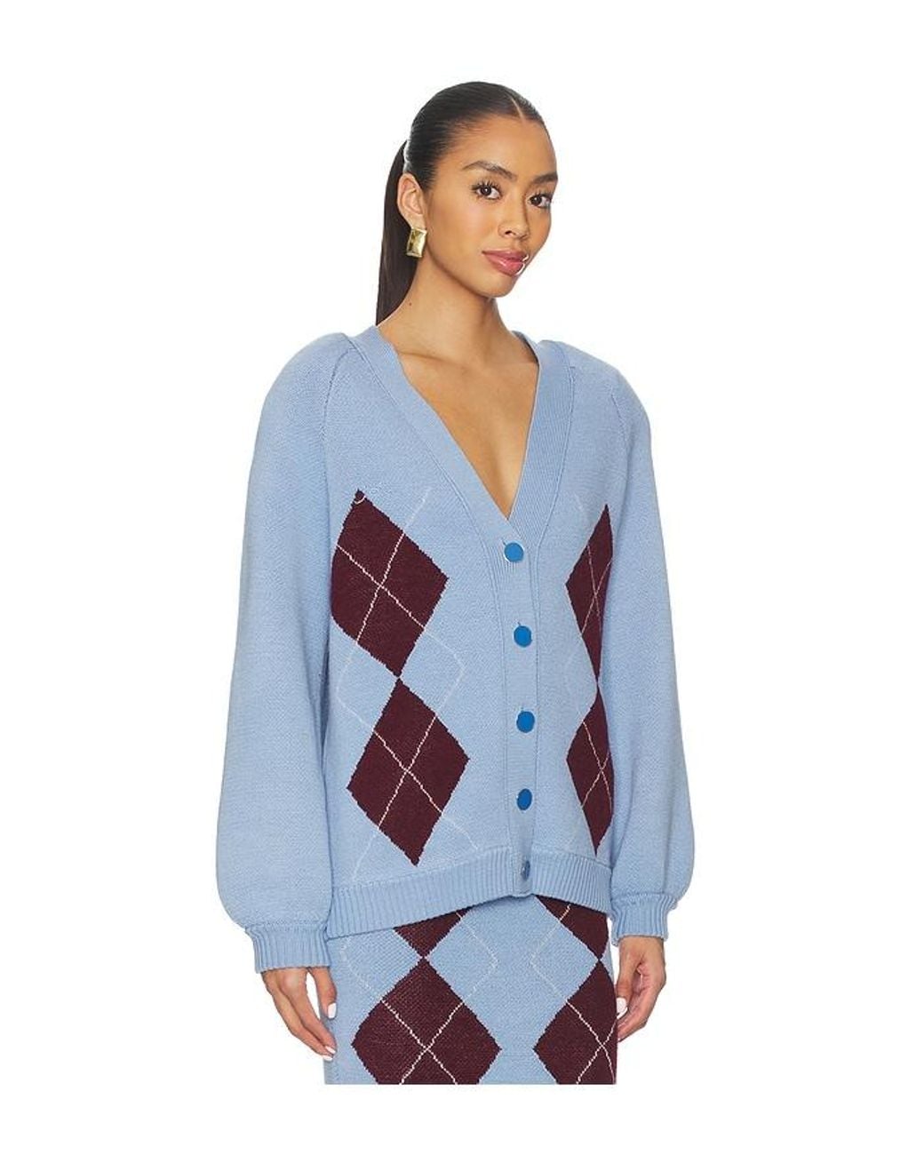 ROWEN ROSE Blue Knit Cardigan