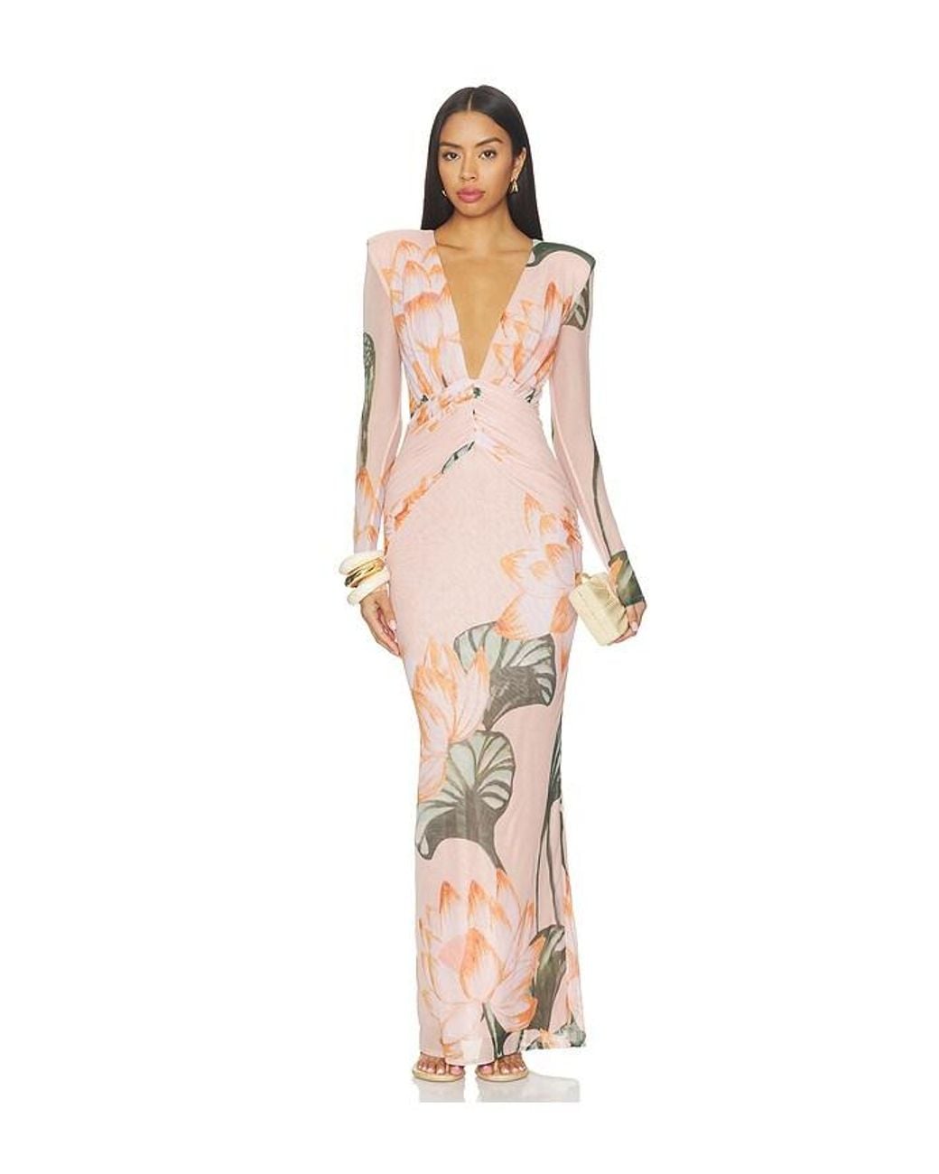 PATBO Natural Lotus Long Sleeve Maxi Dress