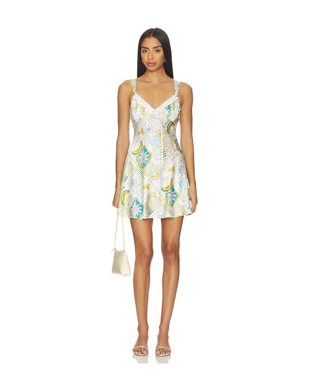 For Love & Lemons White Summer Scarf Mini Dress