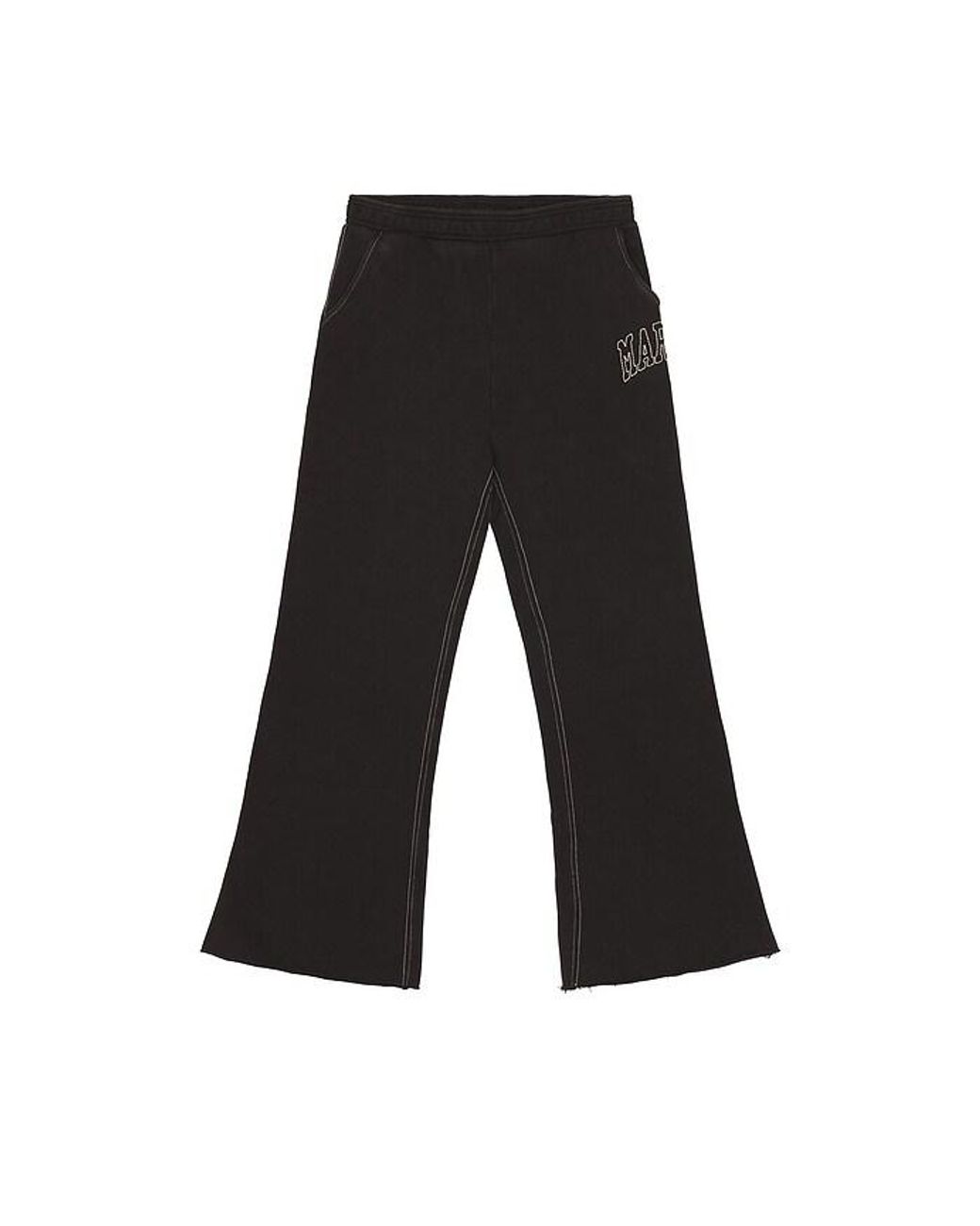 Market Black Big Stitch Open Leg Sweatpants for men