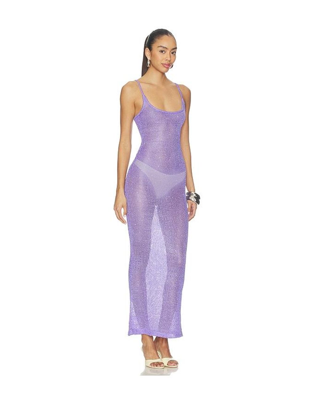 MORE TO COME Purple Skylar Knit Maxi Dress
