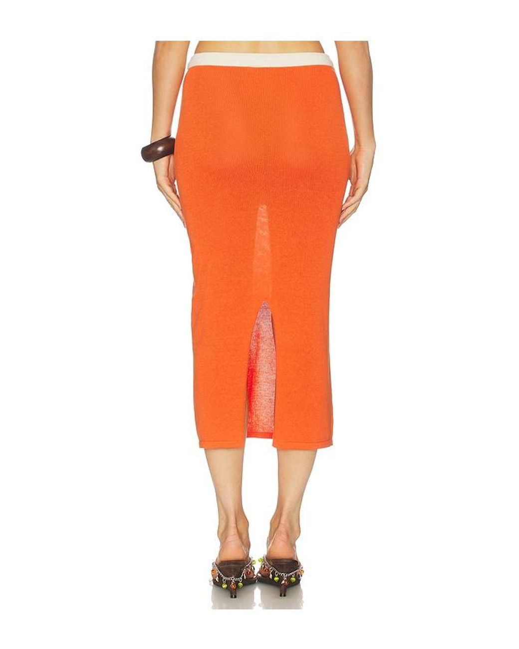 Leslie Amon Orange Noelle Skirt