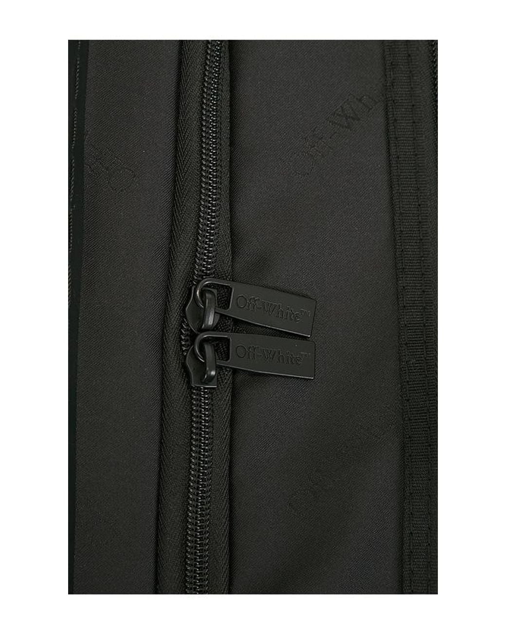 Off-White c/o Virgil Abloh Black Quote Arrow Trolley Luggage + Stickers for men