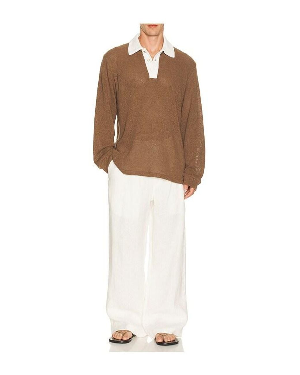 Palmes Brown Knitted Rugby for men