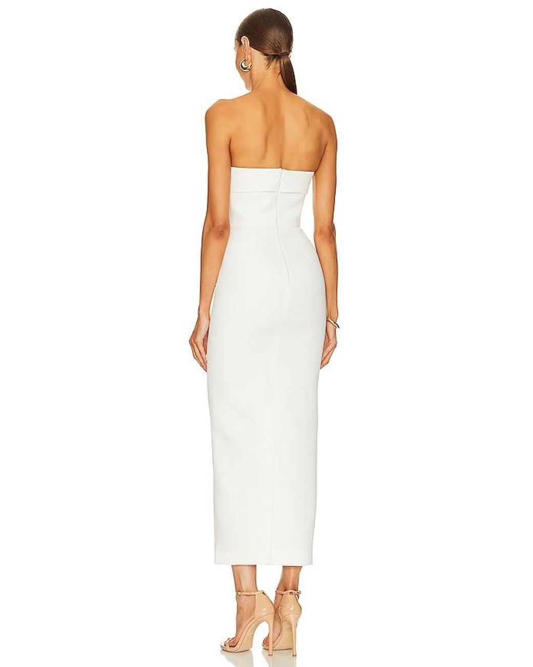 Ilkyaz Ozel White Rhea Midi Dress