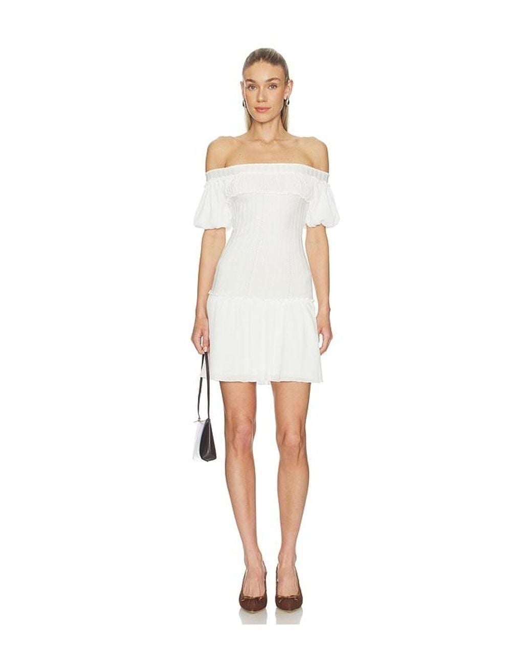 Frankie's Bikinis White Aura Cloud Knit Mini Dress