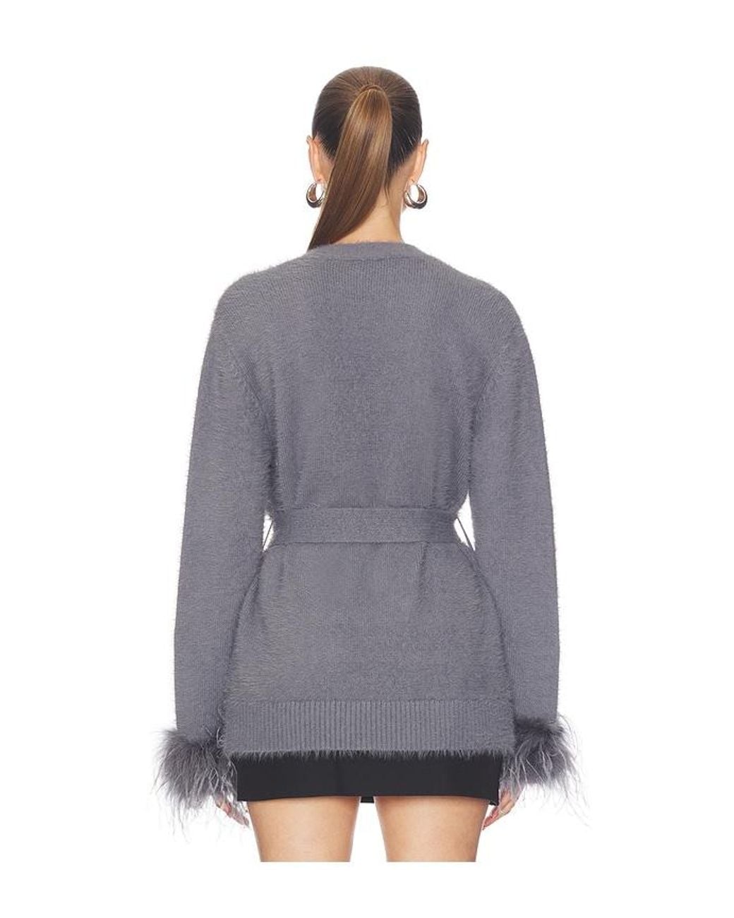 MAJORELLE Gray Wilma Feather Cardigan