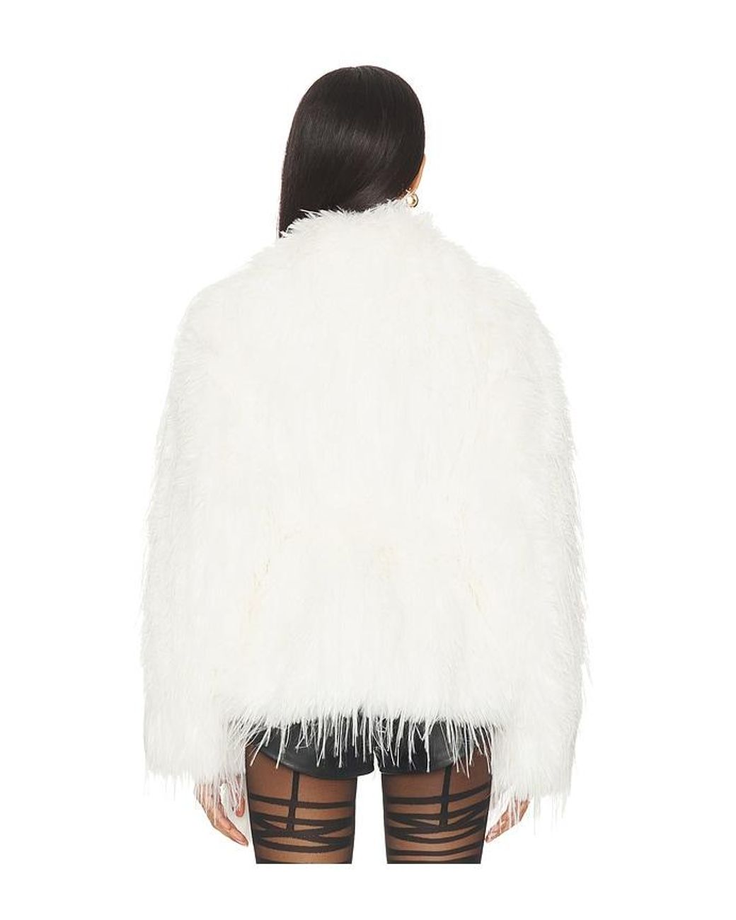 Lamarque White Isla Faux Fur Coat