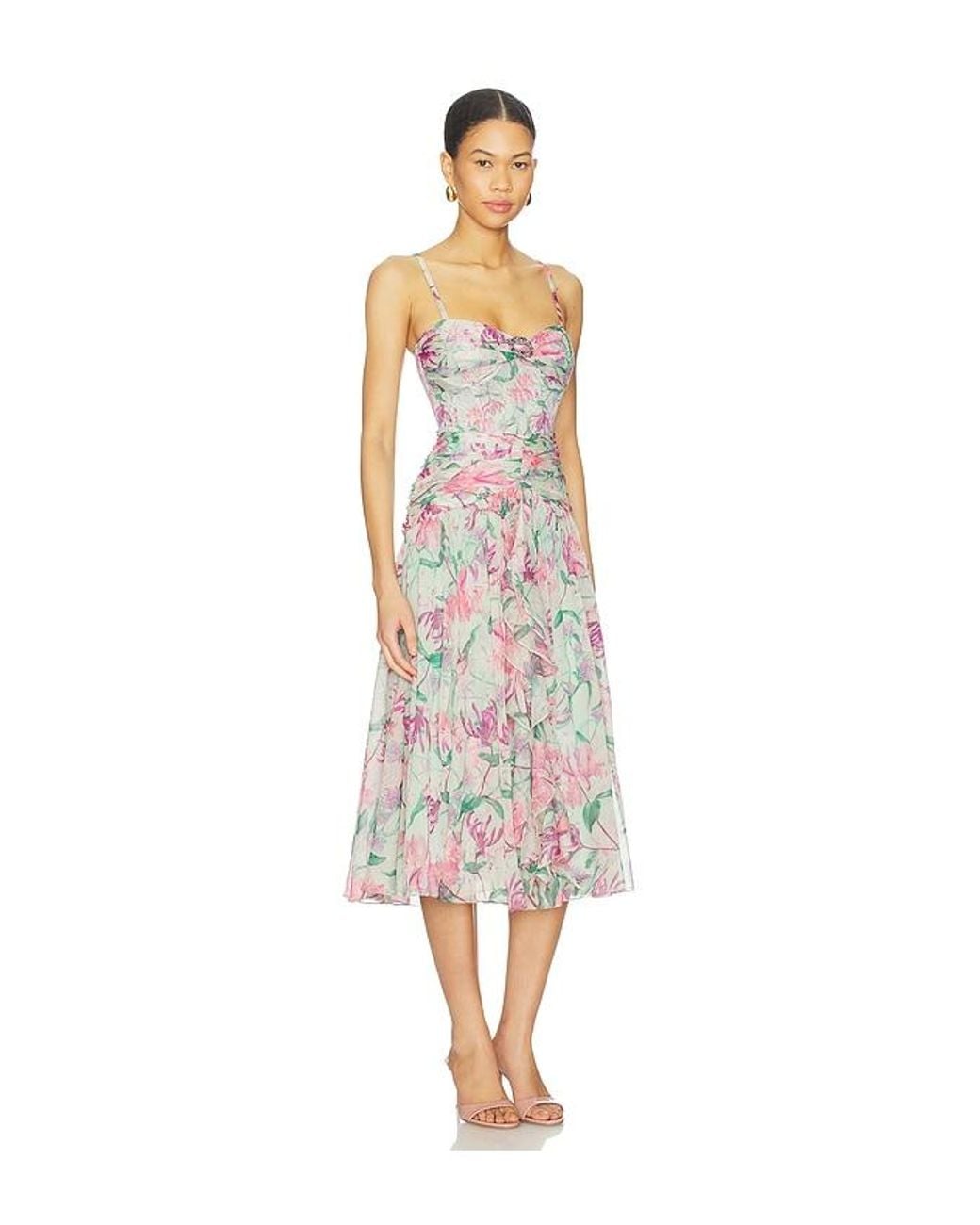 PATBO White Honey Flower Midi Dress