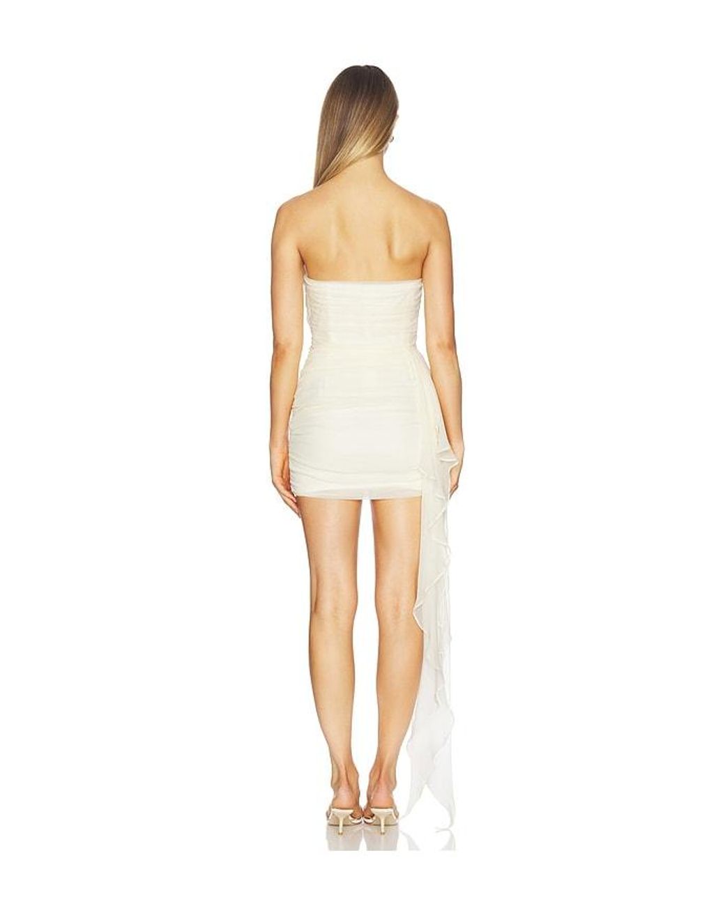 The Sei White Strapless Mini Dress With Ruffle