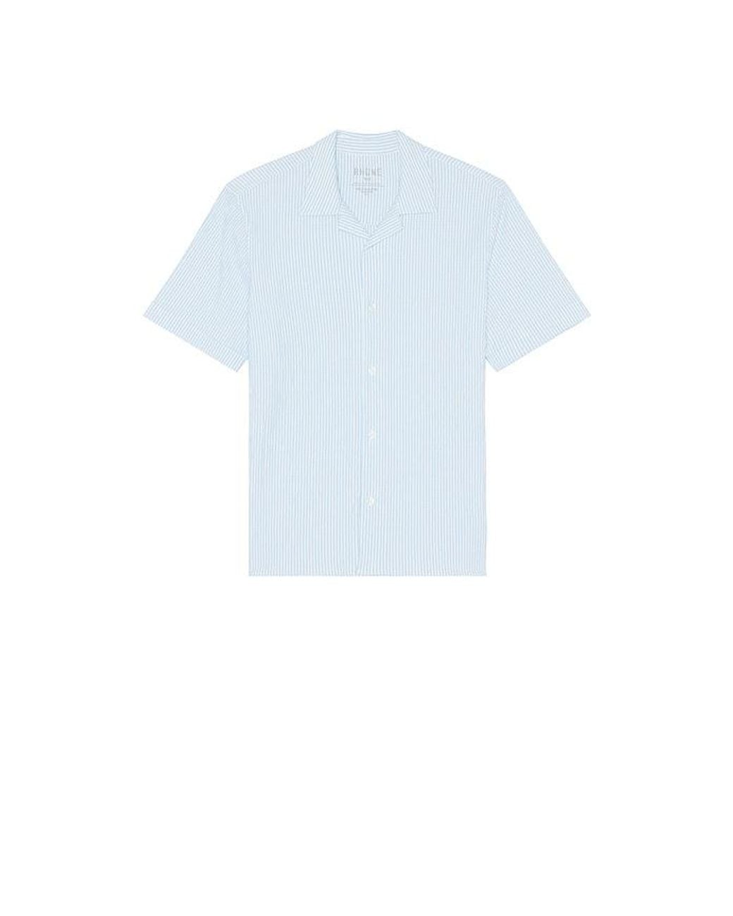 Rhone White Commuter Seersucker Camp Shirt for men