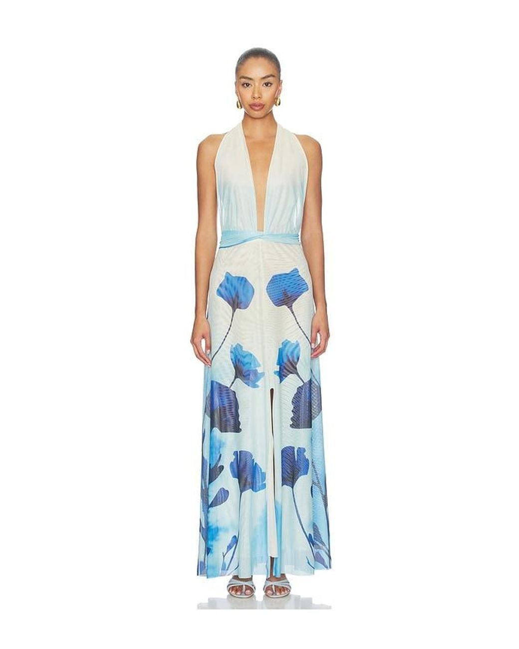 Especia Blue Micelia Long Dress