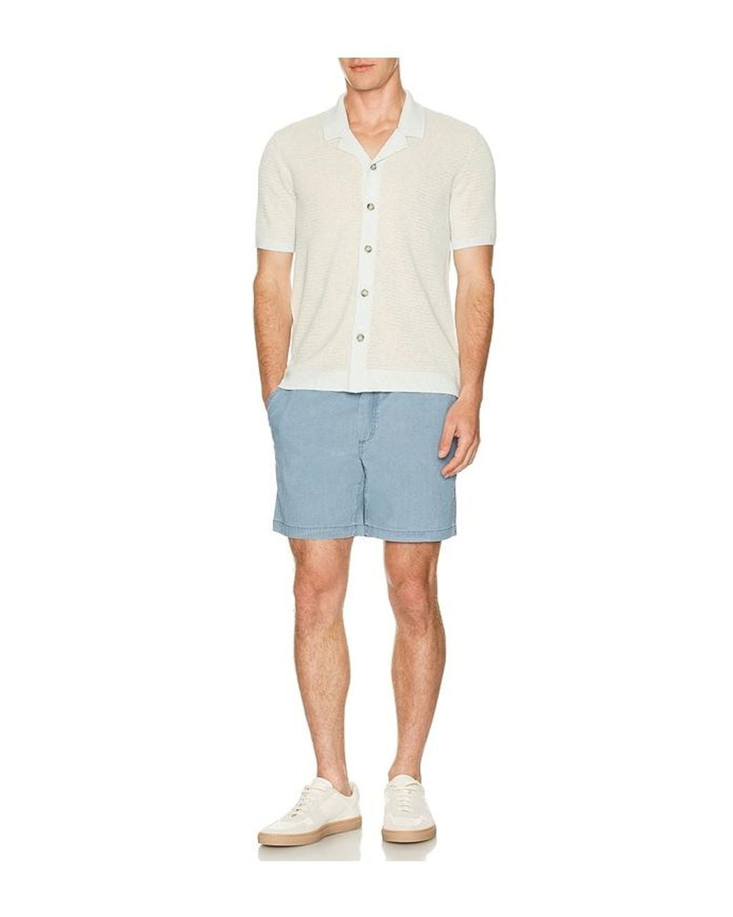 Marine Layer White Asher Sweater Resort Shirt for men
