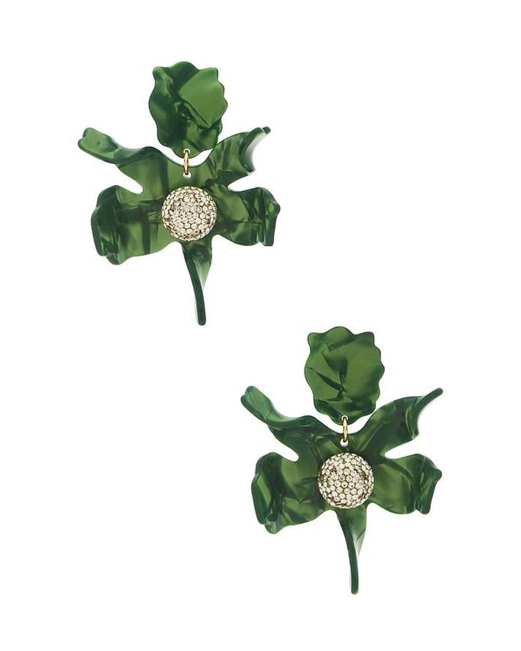 Lele Sadoughi Green Crystal Lily Earrings