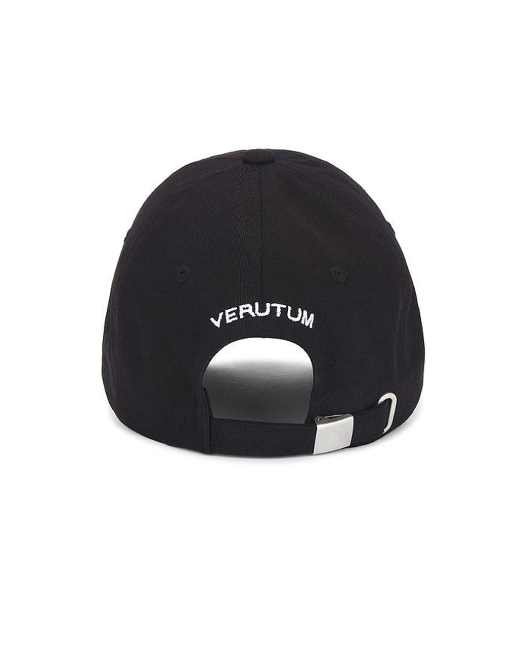 VERUTUM Black Trident Symbol Logo Cap for men