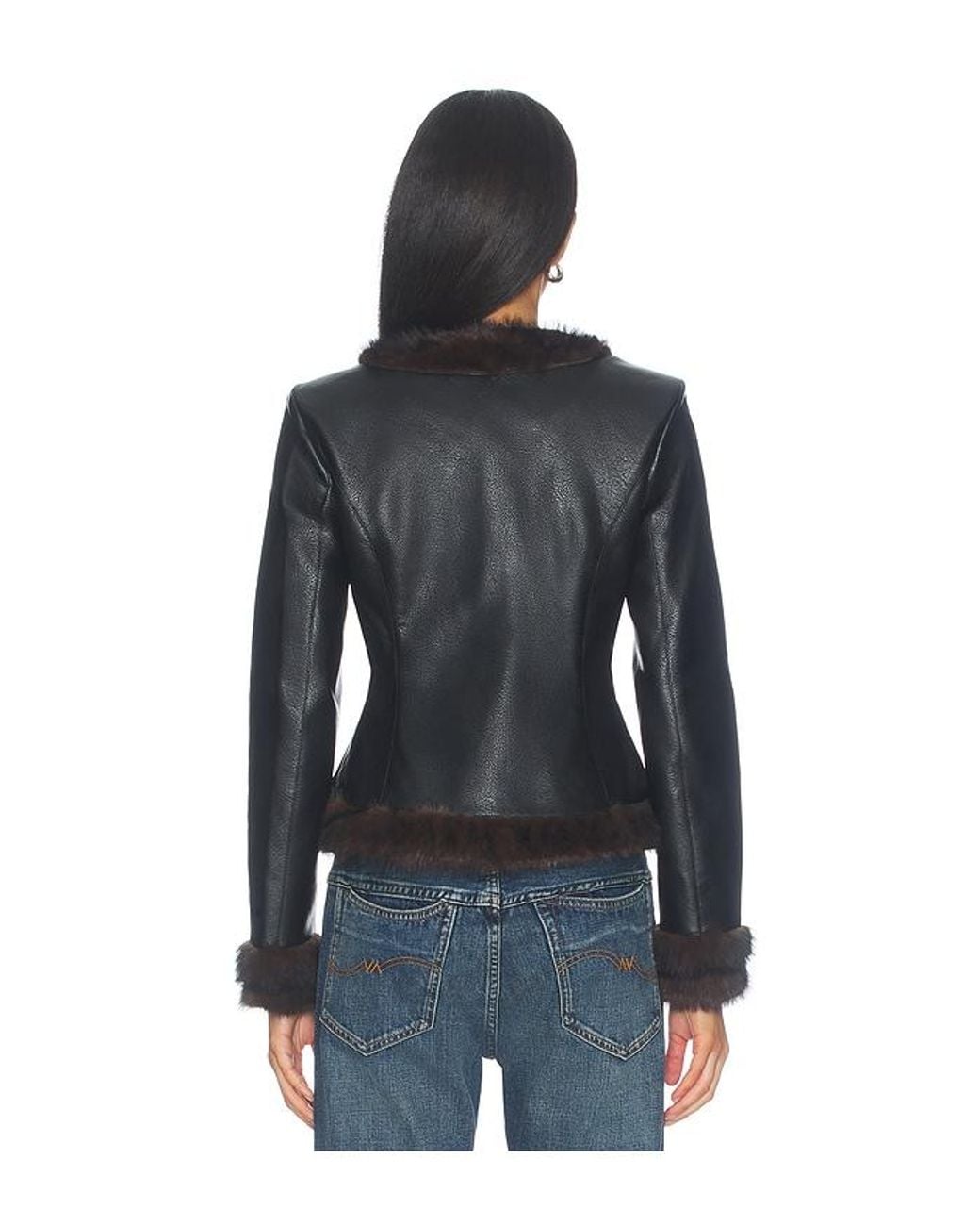 MORE TO COME Black Clarissa Faux Fur Jacket