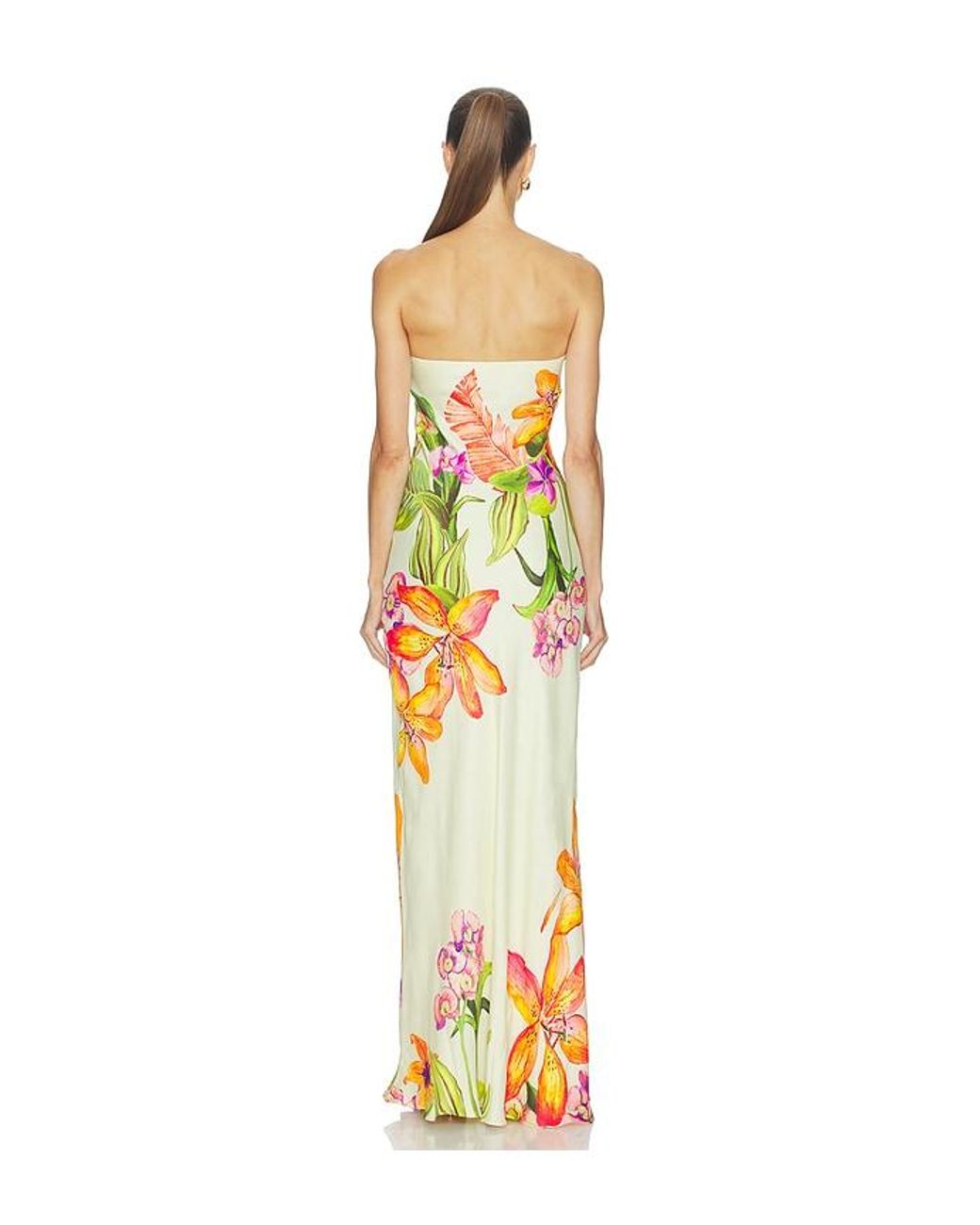 Rococo Sand Metallic Strapless Maxi Dress