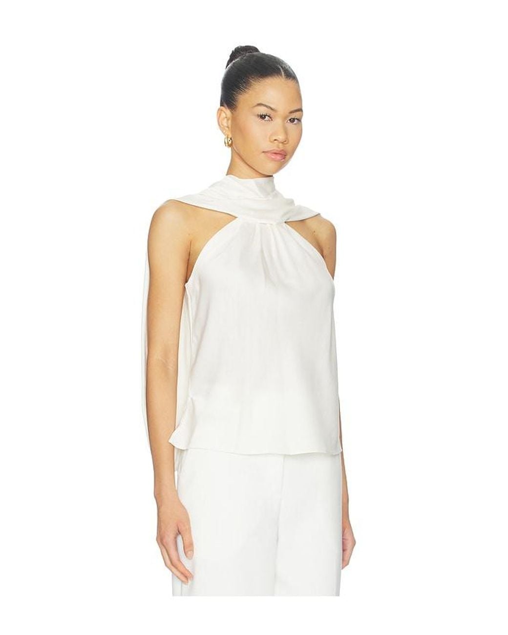 Jonathan Simkhai White Scarlett Cape Top