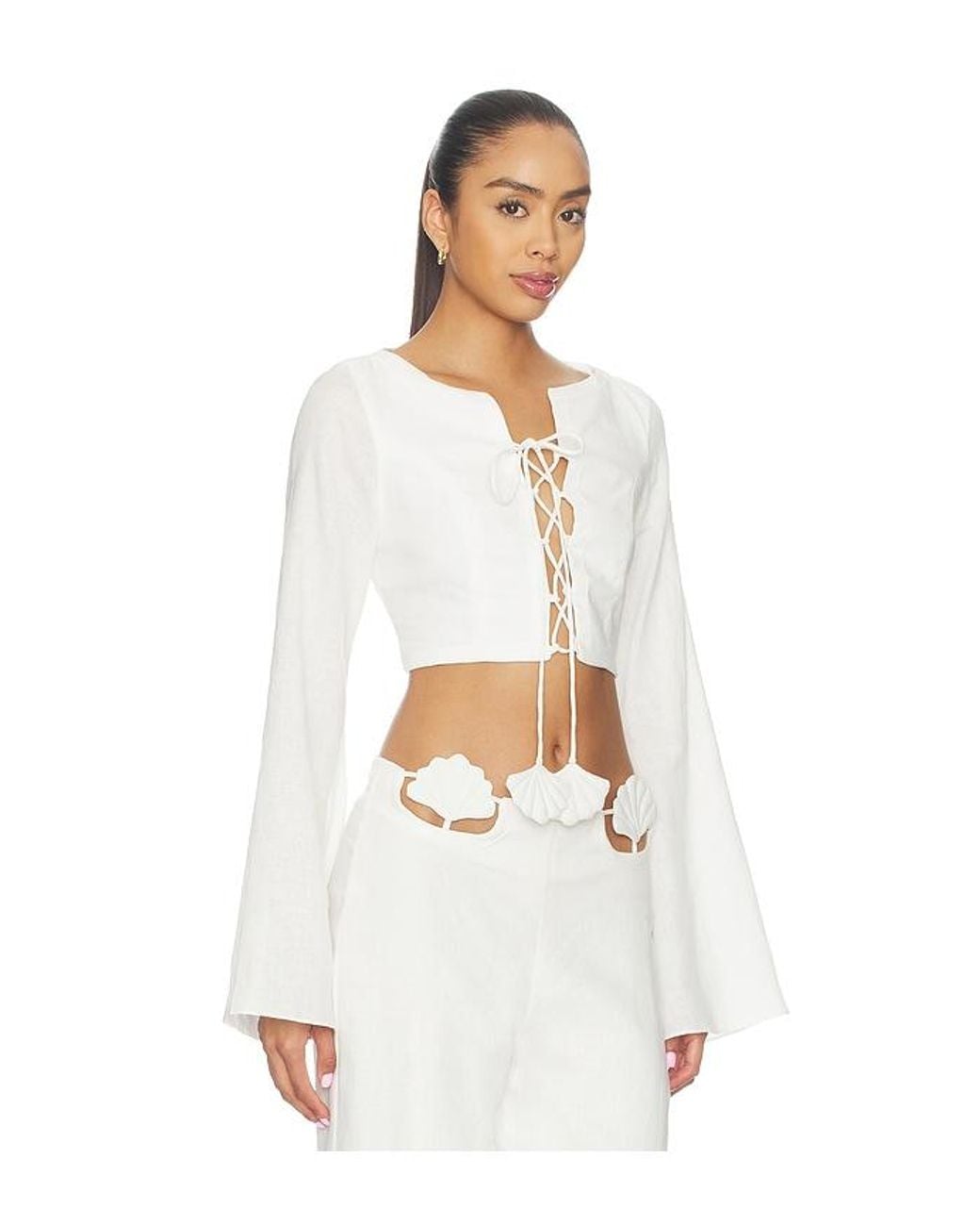 AZULU White Amelie Top