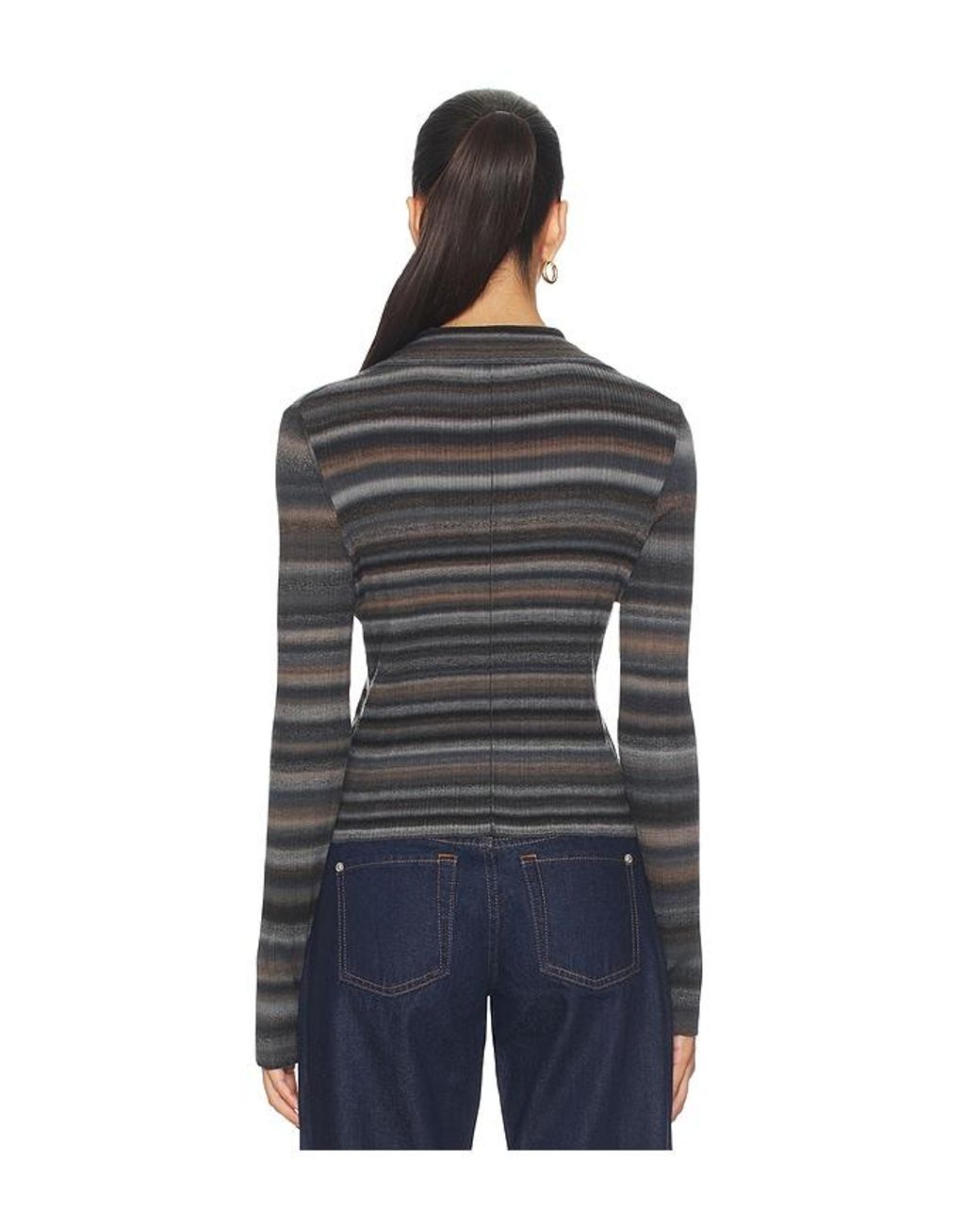 Re/done Black Ribbed Polo Cardi
