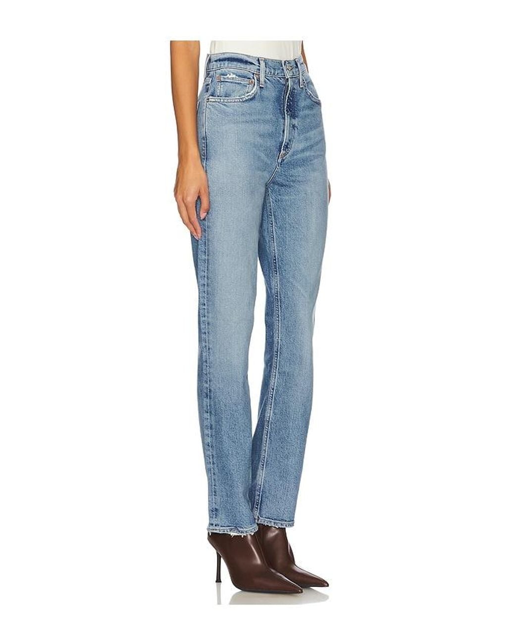 Agolde Blue High Rise Stovepipe Jeans