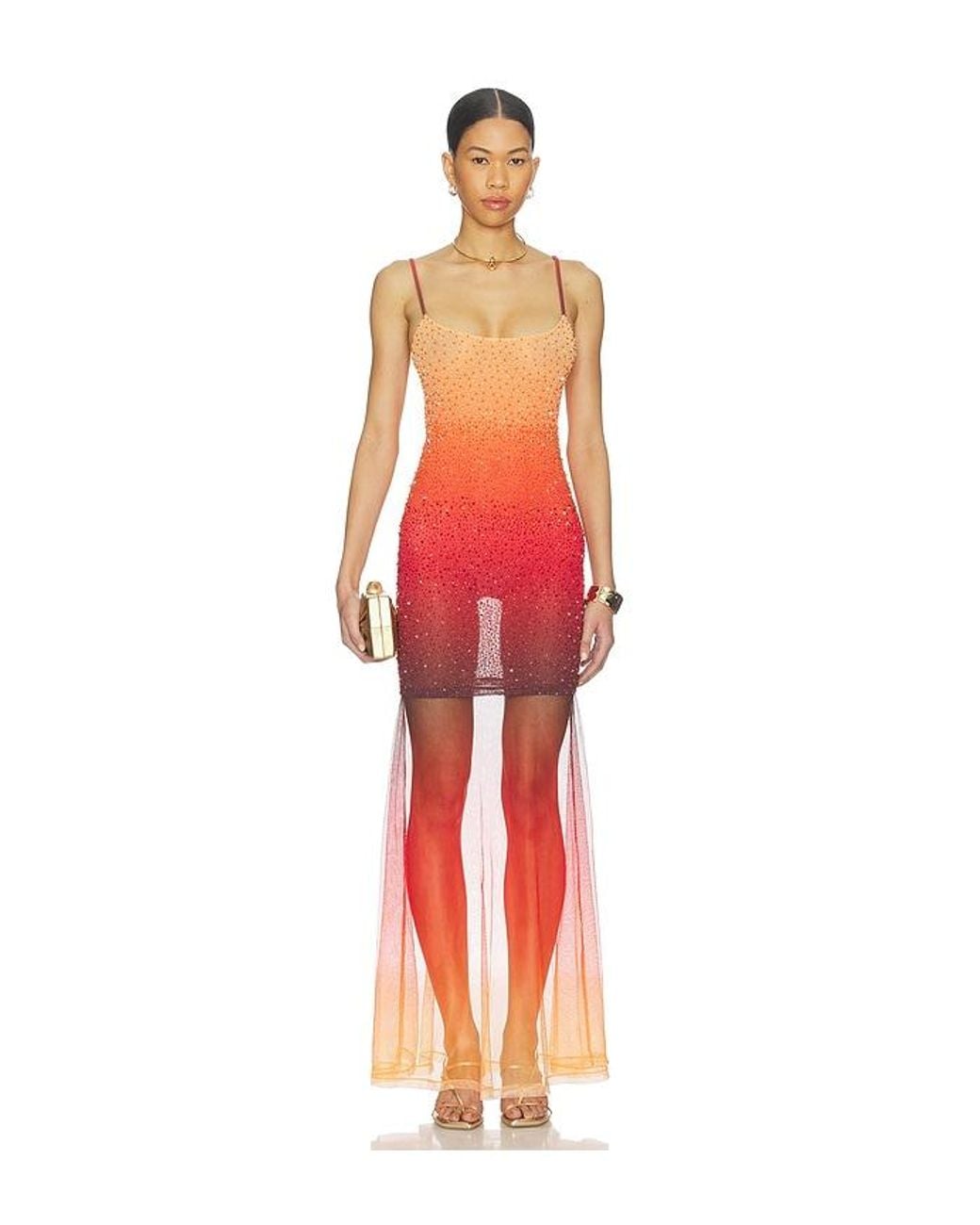 Leslie Amon Red Sunset Flow Dress